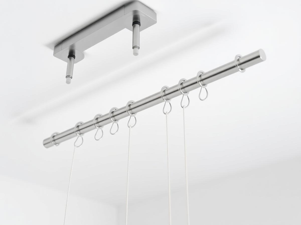 Close-up of the 6-line ceiling cloth drying hanger